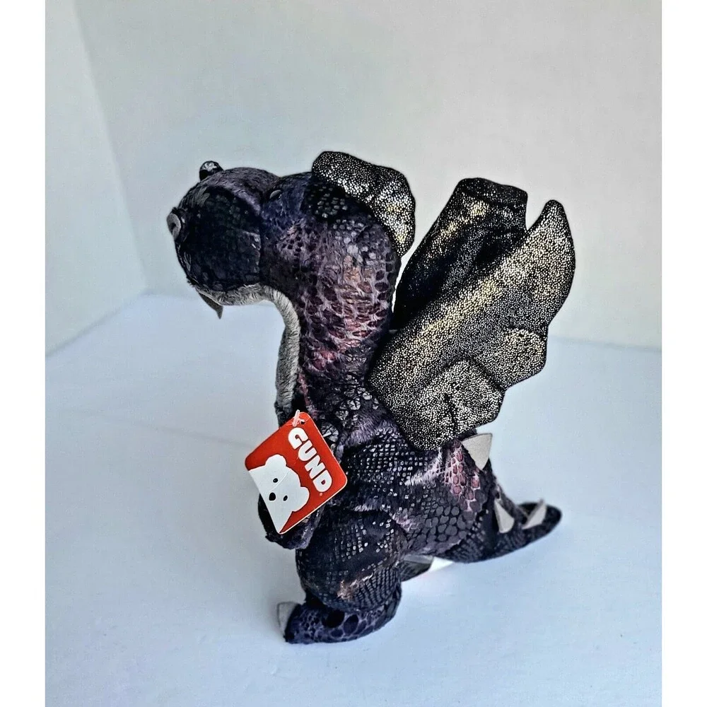 Gund Sparx Black Plush Dragon NWT 9.5 inch Fantasy Mythical Stuffed Creatures